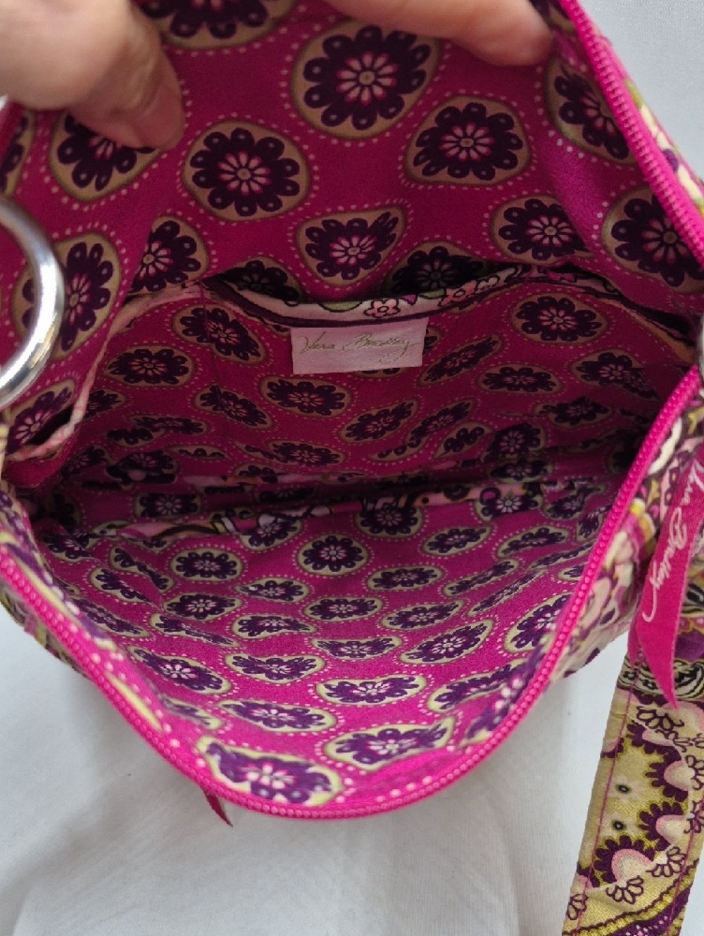 Vera Bradley Very Berry Paisley Pink Quilted Crossbody Bag Pink Purple - Picture 6 of 12